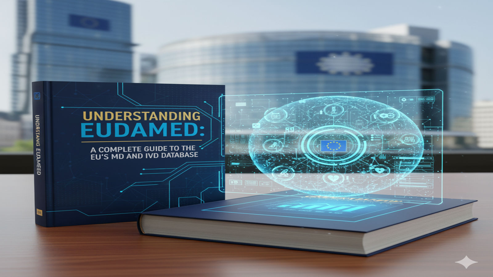 EUDAMED platform interface showing interconnected modules for medical and IVD device registration, traceability, and compliance under EU MDR and IVDR