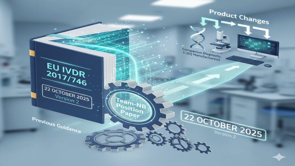 Decision flowchart for CDx change control under IVDR 2025 guidance