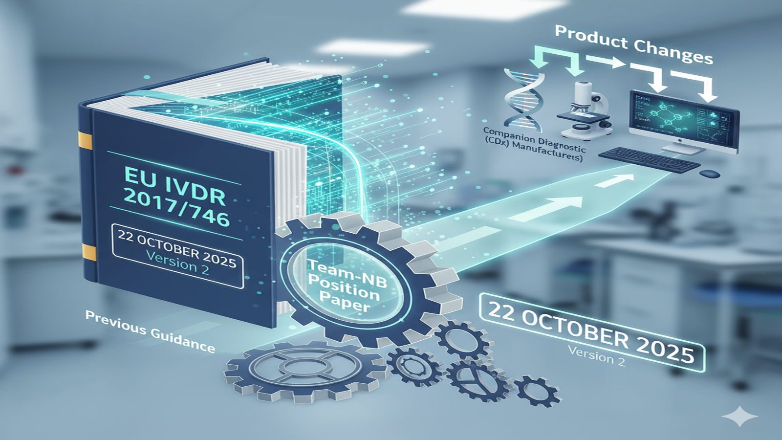 Decision flowchart for CDx change control under IVDR 2025 guidance
