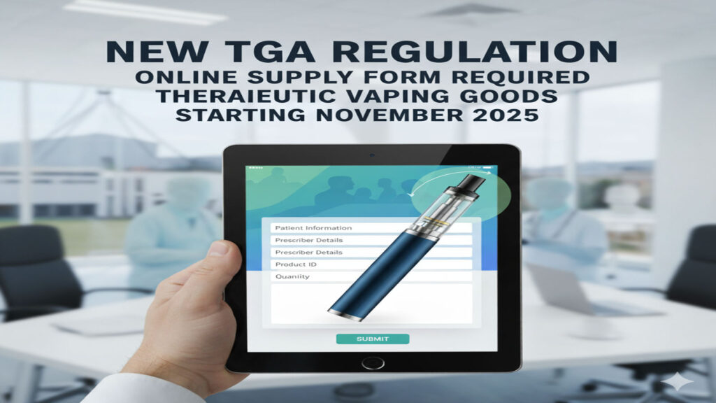 TGA announces mandatory online form for therapeutic vaping in Australia