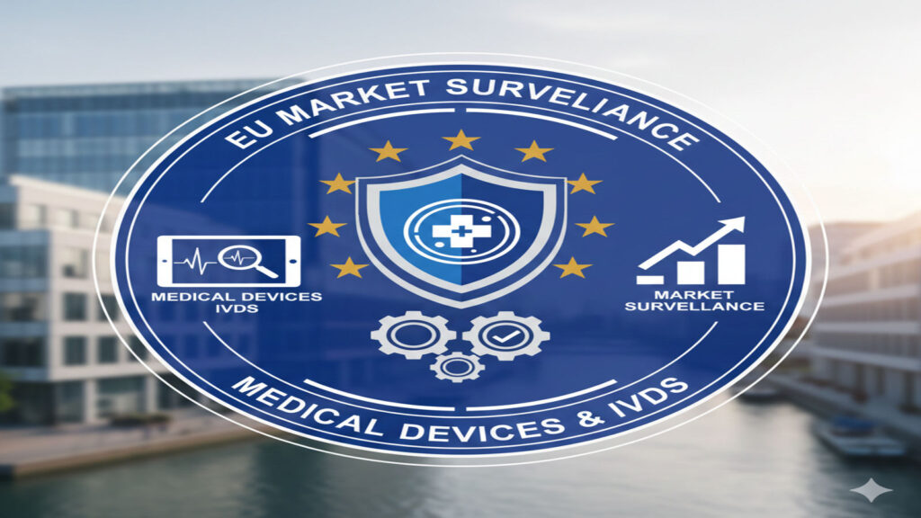 Illustration showing the EU market surveillance process for medical devices and IVDs.