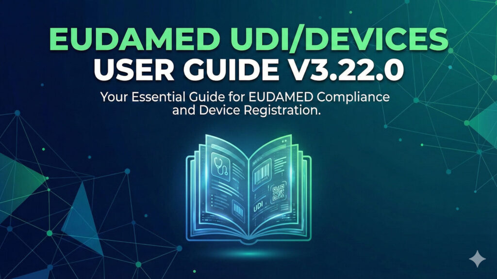 EUDAMED UDI/Devices User Guide v3.22.0 showing UDI-DI registration section