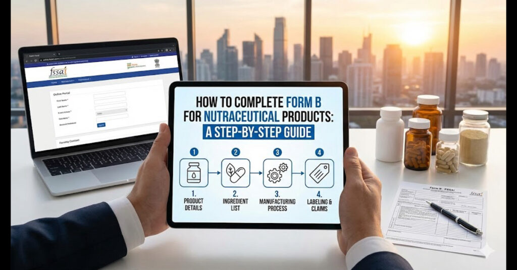 How to complete Form B for nutraceutical products for FSSAI compliance in India.