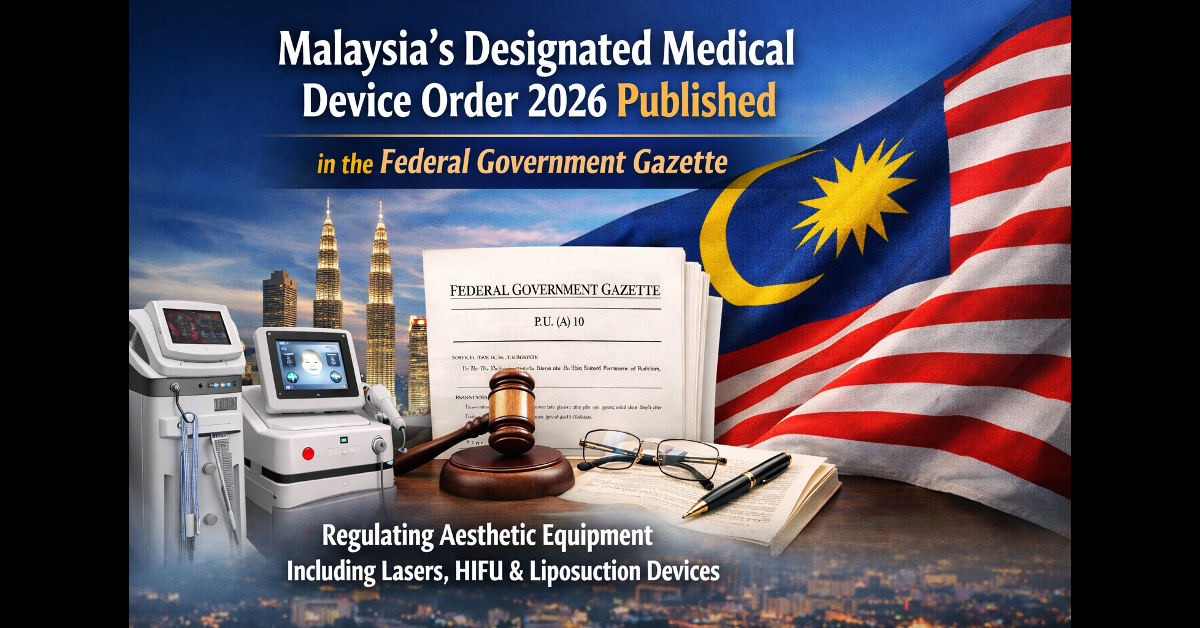 Aesthetic equipment regulated under the Federal Government Gazette in Malaysia