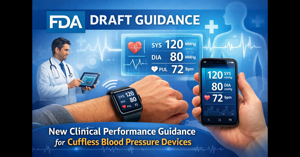 FDA draft guidance for cuffless blood pressure device performance standards